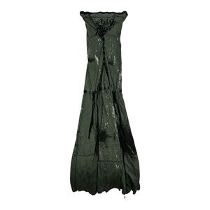 Salvage Dark Green Strapless Maxi Dress - Size Large